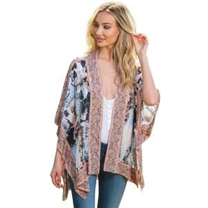 Tolani Collection Raelyn Open Front Kimono Cardigan Modal Women's Size XS
